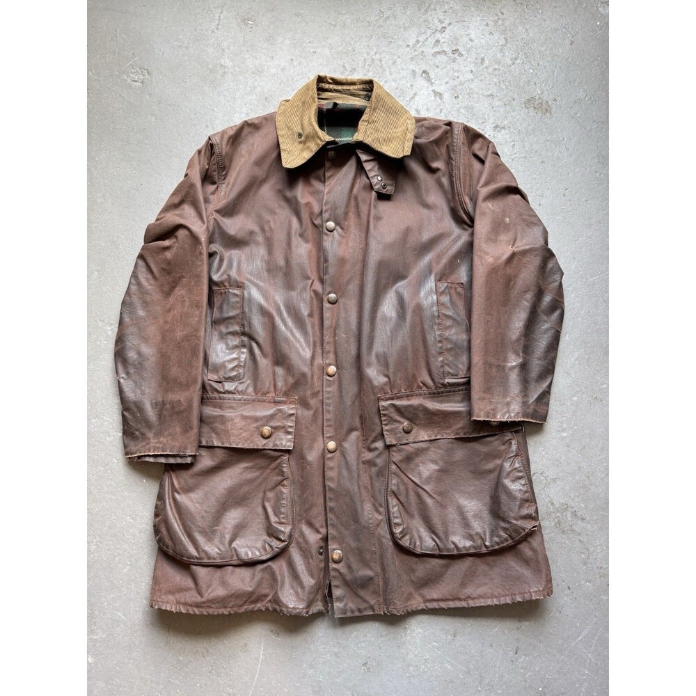 Barbour Vtg A400 Northumbria Wax Country Brown Coat Waterproof Jacket C 40 102CM